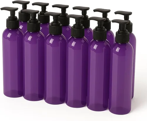 Miniatura 29 de Royal Massage Botella con bomba tipo bala de 8 onzas, aceite de masaje, loción, jabón, dispensador de champú, PET sin BPA con bomba de bloqueo Verde
