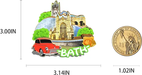 Miniatura 3 de Imán de nevera con imán de Inglaterra para el Reino Unido de Baño de Inglaterra Monumentos de Madera 3D Hitos de Viaje Coleccion