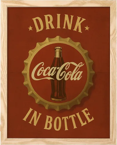 Miniatura 15 de Póster vintage de Coca-Cola para pared (juego de 4) – Letreros de fotos retro con anuncios clásicos de Coca-Cola para cocina, bar, sala