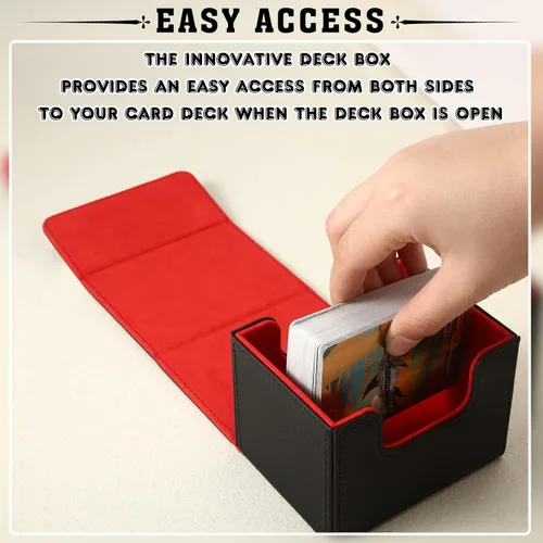 Miniatura 2 de Yookeer 4 Piezas Cajas de Cartas de Cubierta de Cuero Caja de Juego de Cartas de Cubierta para Caja de Cartas de Juego Coleccionables Compatible