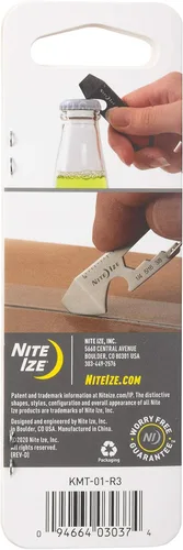 Miniatura 6 de Nite Ize DoohicKey Llavero multiherramienta, acero inoxidable 5 en 1 multiherramienta con abrebotellas + clip de mosquetón, negro