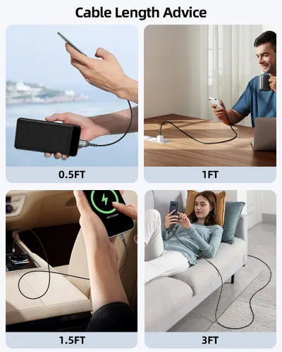 Miniatura 6 de Cable micro USB de 3 pies, 2 unidades, cable cargador Android USB 2.0 de sincronización de datos y cable trenzado de nailon de carga rápida