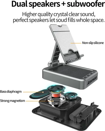Miniatura 7 de Jteman Soporte inalámbrico para tablet con altavoz Bluetooth, ajustable con altavoces Bluetooth, regalos para mujeres y hombres, accesorio de cocina