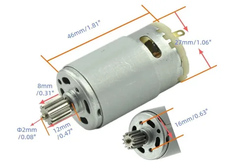 Miniatura 2 de CHANCS RS390 Motor eléctrico DC 6V 14000RPM 12 engranajes motor para coche de juguete accesorio de tres ruedas motocicleta cochecito con reemplazo