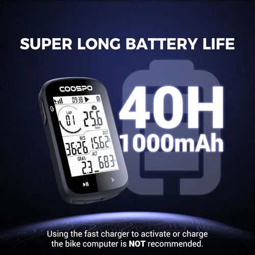 Miniatura 6 de COOSPO CS300 - Computadora de bicicleta con GPS, computadora de ciclismo inalámbrica con pantalla LCD de retroiluminación automática 2.6