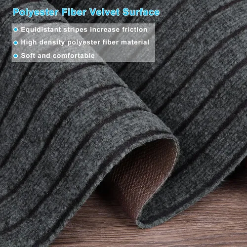 Miniatura 3 de HARFINGTON Runner Rugs - Alfombra antideslizante para interiores y exteriores, tapete lavable con superficie a rayas para pasillo, balcón, Gris