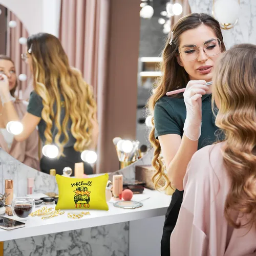 Miniatura 5 de Kajaia 24 piezas de softbol para fiestas, bolsas de cosméticos de softbol para el cabello, pulseras deportivas para el cabello, bolsa de viaje