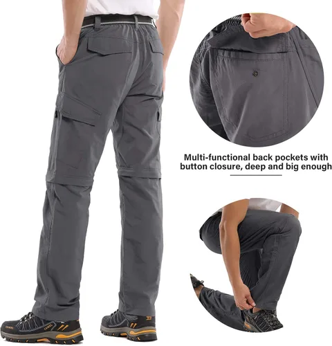 Miniatura 3 de Hiking Pants for Men Convertible Zip Off Boy Scout Quick Dry Lightweight Cargo Travel Safari Pants