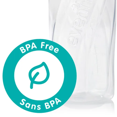 Miniatura 4 de Evenflo Feeding Botellas clásicas de plástico transparente estándar para bebé, bebé y recién nacido, verde azulado, verde/azul, 8 onzas