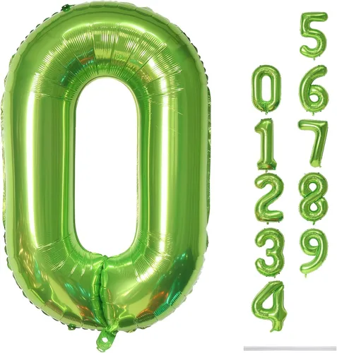 Miniatura 11 de Globo dorado champán con el número 5, globos de aluminio autoinflables grandes de 40 pulgadas del 0 al 9, globo de helio digital 5 dorado claro