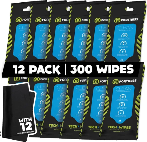 Miniatura 17 de Fortress Toallitas electrónicas (25 unidades, paquete de 3) toallitas para llevar para pantallas, teléfonos, teclados, monitores de TV, pantallas