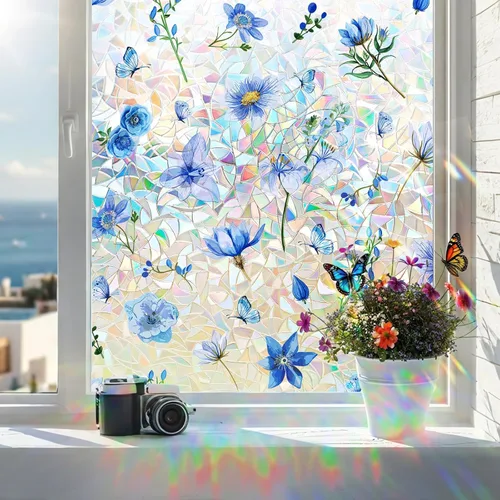 Miniatura 10 de Coavas Película de privacidad para ventana, adhesivo estático de vidrio esmerilado, decorativo para cubierta de puerta de baño, adhesivo para Puro