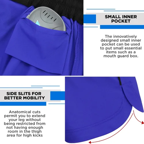 Miniatura 2 de RDX Pantalones cortos de MMA para entrenamiento y kickboxing Pantalones cortos de lucha para artes marciales, pelea de jaulas, Muay Thai, BJJ