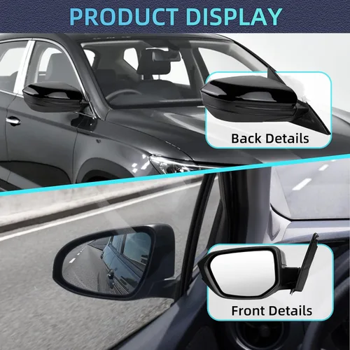Miniatura 7 de KAKSEY Espejo eléctrico para puerta del lado del pasajero derecho compatible con Honda Civic Sedan Hatchback 2022 2023 2024 2025 con vidrio