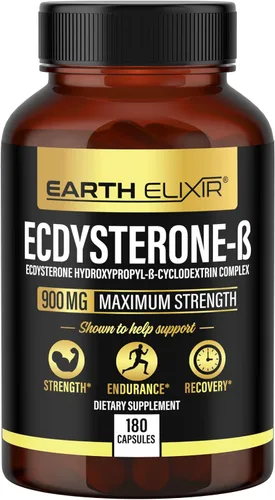 Miniatura 6 de Earth Elixir Suplementos de Ecdysterone 900 mg (180 cápsulas) – Hecho en Estados Unidos – Suplementos de construcción muscular para hombres con 95%