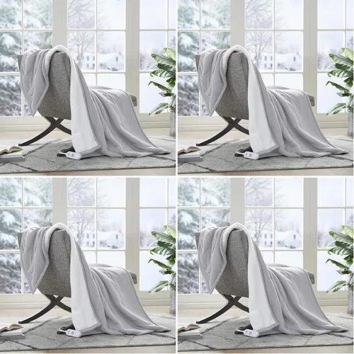 Miniatura 19 de Serta - Manta de vellón sherpa reversible, ultrasuave y tejida, manta térmica, manta eléctrica; cómoda, agradable y abriga y protege del frío