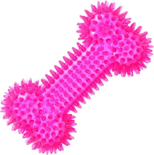 Miniatura 5 de Juguete masticable de hueso chirriante para masticadores agresivos, juguete de hueso de goma duradero para perros, limpieza de dientes y Azul