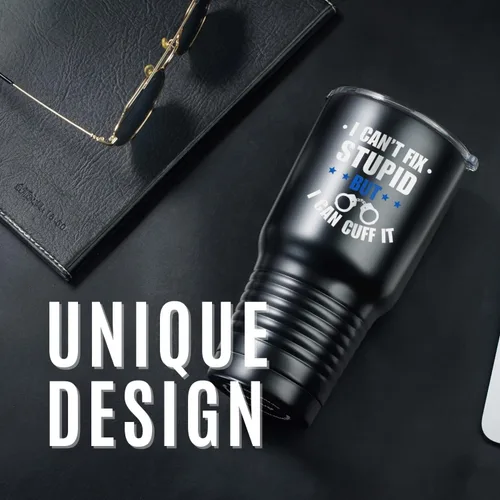 Miniatura 3 de Onebttl Vaso de acero inoxidable de 30 onzas, regalos divertidos para oficiales de policía, policías, oficiales correccionales, jubilación