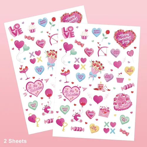 Miniatura 7 de Tatuajes temporales para el día de San Valentín, estilo rosa intenso, tatuajes, decoración del día de los galentinos, recuerdo de fiesta, caramelo