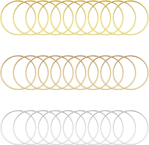 60 aretes de aro con cuentas para hacer joyas, aretes redondos redondos, aretes para manualidades, collares, suministros de manualidades (1.181 in,