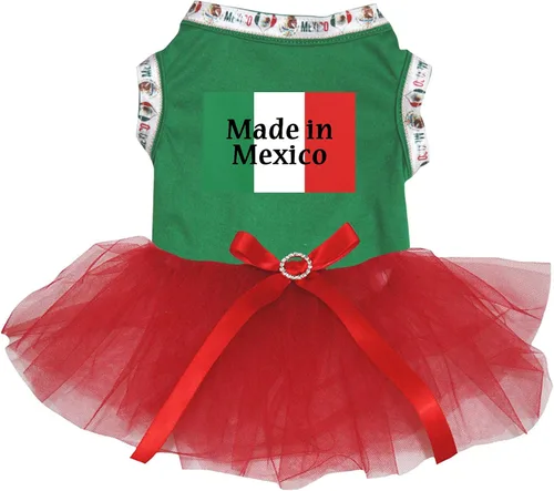 Miniatura 4 de Petitebella Vestido para perro cachorro con la bandera de Made in Mexico (M, rojo)
