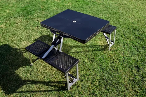 Miniatura 2 de PICNIC TIME NCAA Northwestern Wildcats - Mesa de picnic plegable para campo de fútbol, mesa de campamento para exteriores con agujero para paraguas