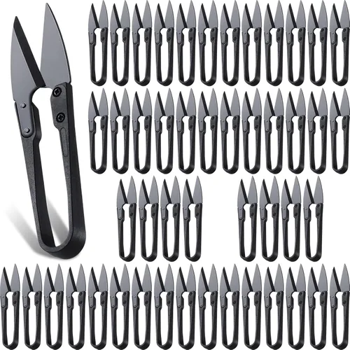 Therwen 48 tijeras de podar bonsái de 4 pulgadas, tijeras de coser a granel, recortadoras de hojas pequeñas, tijeras de podar brotes en forma de U,