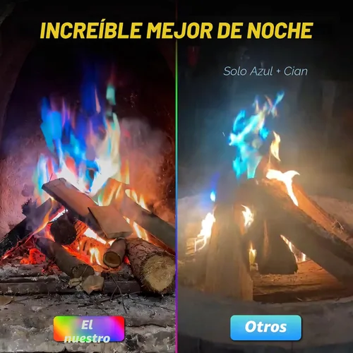 Miniatura 7 de HGD (Paquete de 6) Paquetes de cambio de color de fuego de campamento mágico para fogata, chimenea interior/exterior, hoguera - llama mágica de arco