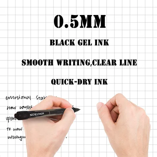 Miniatura 4 de Bolígrafos de gel, paquete de 50 bolígrafos negros + 50 bolígrafos rojos de punta fina, bolígrafos de tinta sin manchas para mano izquierda