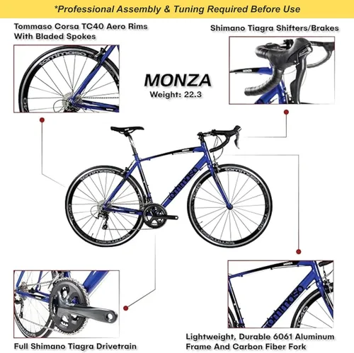 Miniatura 2 de Tommaso Monza Sport Bike Performance Aluminum Road Bike Carbon Shimano Tiagra 24 Speeds Road Bicycle Men Road Bikes for Mens