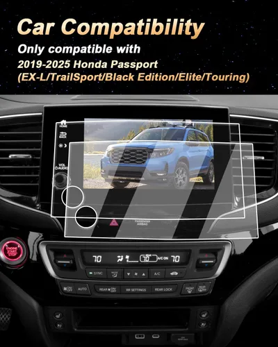 Miniatura 2 de ECOZEN Protector de pantalla para Honda Passport 2019-2025/Pilot 2019-2022 – 2 piezas de película de vidrio templado para pantalla táctil de 8