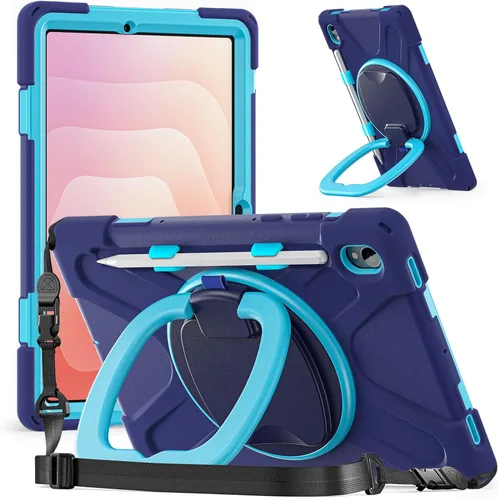 Miniatura 152 de 360 Rotation Case for Galaxy Tab ActivePro/Tab Active4 Pro/Active 5 Pro 10.1" Sturdy Cover Rotate Ring Stand Shoulder Carrying Strap Hand Strap