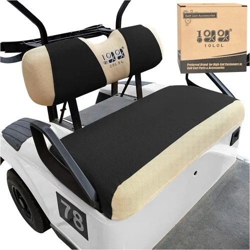 Miniatura 9 de 10L0L Fundas de asiento de carrito de golf para EZGO TXT RXV y Club Car DS 2000-up, tela de malla de aire transpirable lavable, color beige y azul