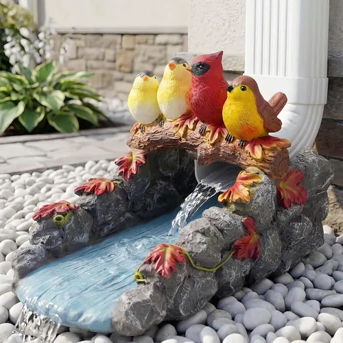 Miniatura 12 de Divertida escultura de gnomo desviador de canalón, desviador extensor de canalón de resina ecológica, extensión de canalón Koi Decor Downspout