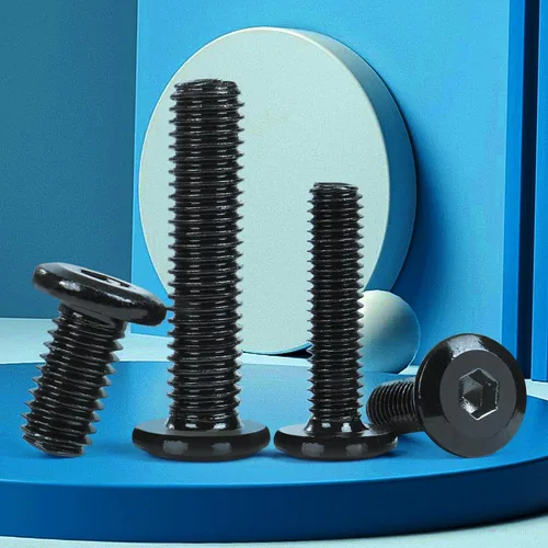 Miniatura 2 de VGBUY M6-1 x 80 mm 18 piezas de tornillos de cabeza plana con casquillo hexagonal métrico M6, acero inoxidable 304 18-8, niquelado negro, rosca