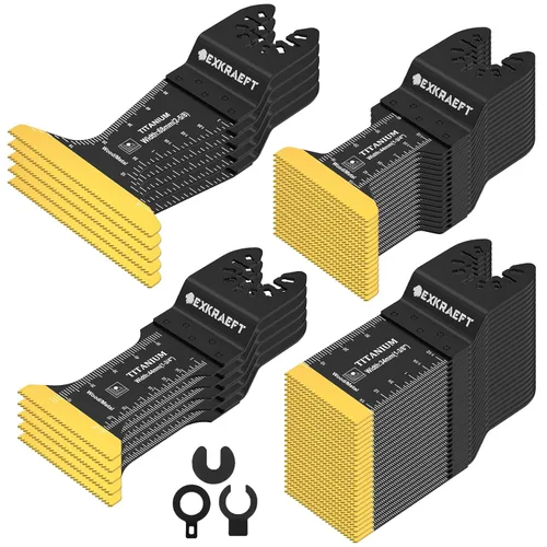 Miniatura 10 de EXKRAEFT 30 cuchillas oscilantes para herramientas, multiherramientas universales de titanio para clavos de metal, madera, plástico y material duro