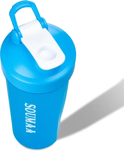 Miniatura 5 de Botella mezcladora de proteínas de 20 onzas, sin BPA, duradera, a prueba de fugas con tapa de bloqueo y bola mezcladora de acero inoxidable