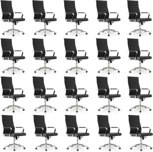 Miniatura 44 de Okeysen Office Desk Chair, Ergonomic Leather Modern Conference Room Chairs, Executive Ribbed Height Adjustable Swivel Rolling Chair for Home Office