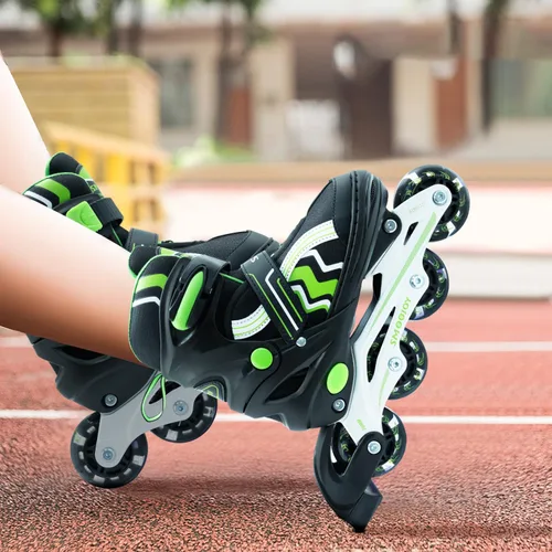 Miniatura 7 de Inline Skates for Kids 4 Size Adjustable Light-Up Wheels Aluminum Frame Black Rose Red Blade Skate for Boys and Girls S, M, L Sizes, Ages 5-8, 6-12