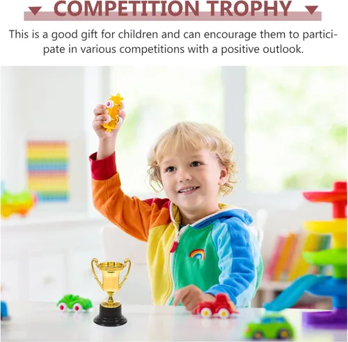 Miniatura 2 de IMIKEYA Premios Mini Trofeos: 10/25Pcs Mini Trofeos para Niños Premios Plástico Oro Recompensa Trofeos Mini Premio Trofeos Copa