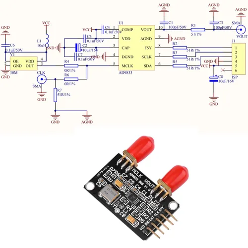 Miniatura 5 de Hilitand Módulo generador AD9833 DDS 0 MHz a 12,5 MHz/triángulo/potencia sinusoidal 2.3V a 5.5V