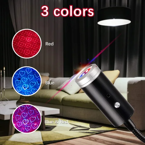 Miniatura 3 de Luz nocturna de estrella USB, 9 modos funcionales, 24 efectos de iluminación, decoraciones estroboscópicas activadas por sonido