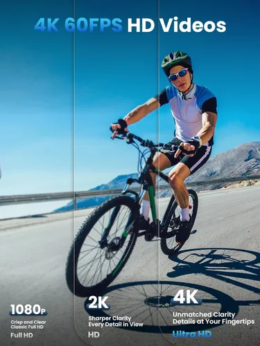 Miniatura 4 de AKEEYO -710Pro EIS Bike Cámara, 4K28FPS 20MP WiFi Cámara de acción con cámara impermeable IP66 Ultra HD, visión gran angular de 142° con tarjeta
