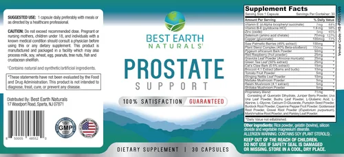 Miniatura 5 de Best Earth Naturals Suplemento de apoyo de próstata para hombres - Soporte de próstata - Suministro para 30 días