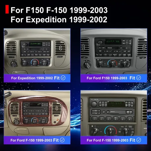 Miniatura 2 de 64G Android 13 - Radio de coche para Ford F150 F-150 1999-2003, Expedition 1999-2002 estéreo de coche, pantalla táctil de 9 pulgadas, Apple CarPlay