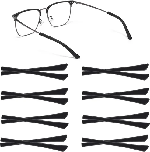 8 pares de puntas de extremo de gafas, piezas de calcetines para gafas de silicona suave, puntas de sien, lentes de sol, patillas de repuesto para