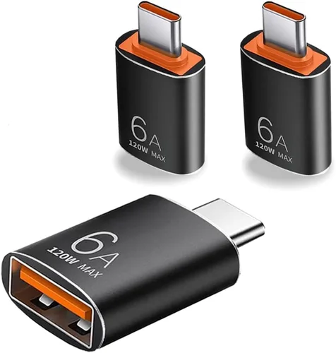 Adaptador USB C a USB (paquete de 3), adaptador USB C, adaptador OTG tipo C a USB 3.1 para teléfonos inteligentes, computadoras portátiles, tabletas