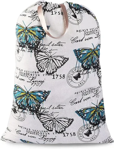 Sanlykate - Bolsa de lavandería extra grande con cierre de cordón y asa, 28 x 40 pulgadas, bolsa resistente para ropa sucia de viaje para lavandería