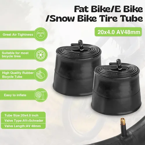 Miniatura 6 de Juego de 1/2 neumáticos gruesos para bicicleta eléctrica de 20 x 4.0 pulgadas, 98-406 30 TPI neumático resistente con banda de rodadura Negro-1