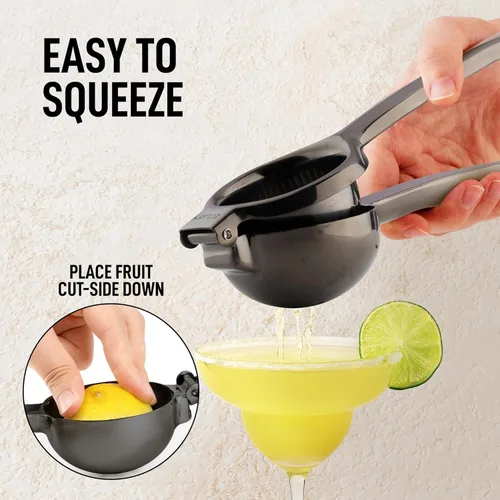 Miniatura 7 de Zulay Kitchen Exprimidor de limón de acero inoxidable, calidad premium, cuenco exprimidor de metal sólido resistente, exprimidor manual grande